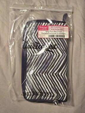 thirty-one Black, White & Purple Zigzag Save Your Way Clutch